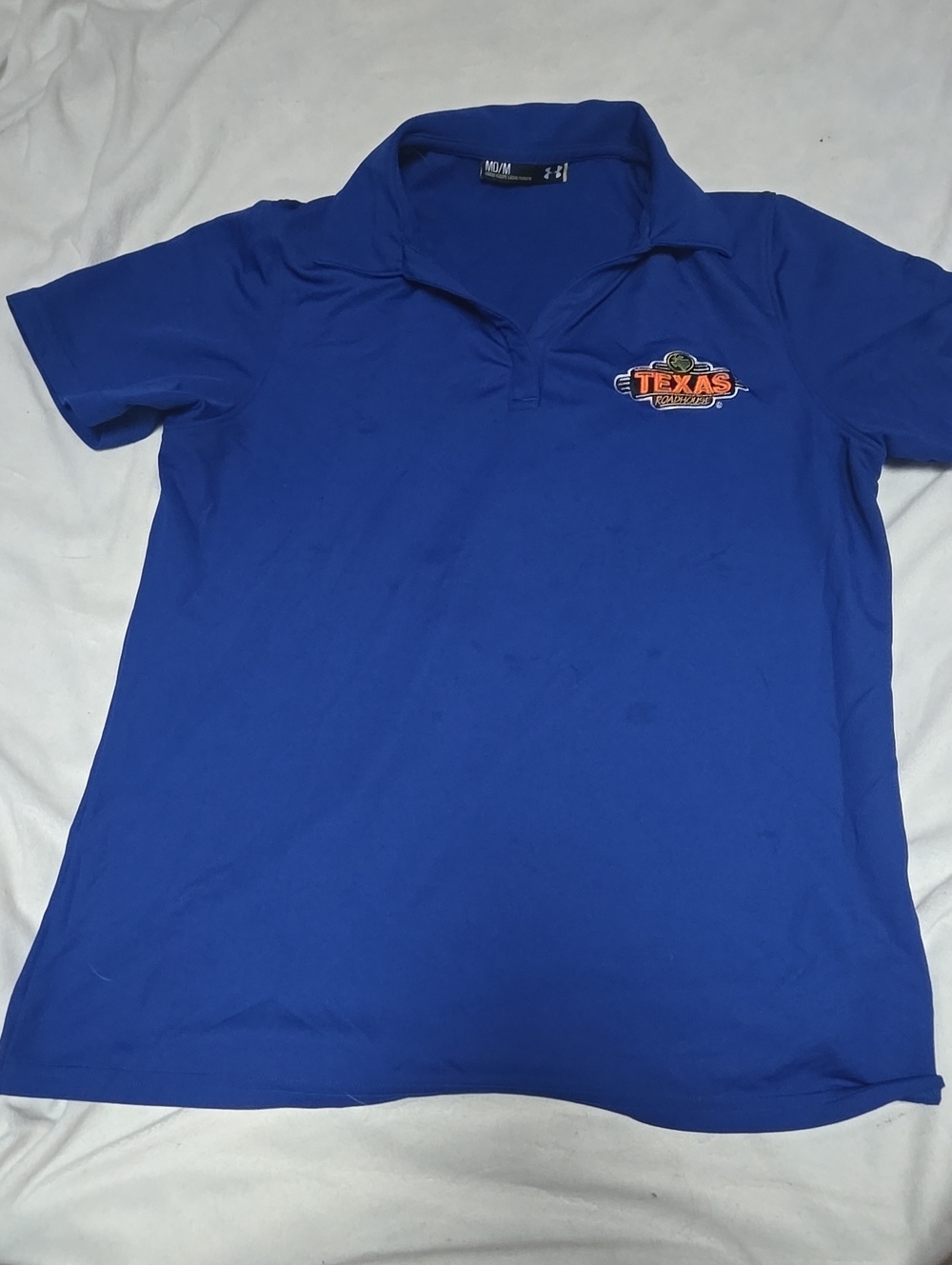 Under Armour Women's Royal Blue Short Sleeve Polo with Texas Roadhouse Logo